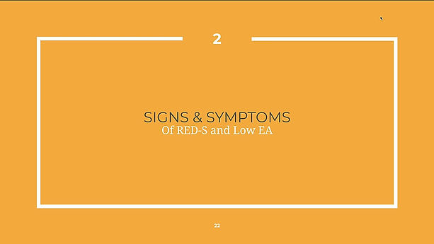 2: Signs and Symptoms of RED-S and Low Energy Availability